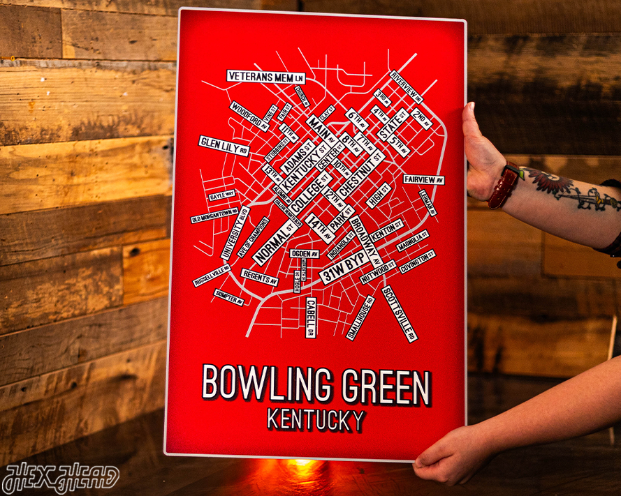 Bowling Green, Kentucky School Street Poster Single Layer Metal Wall Art