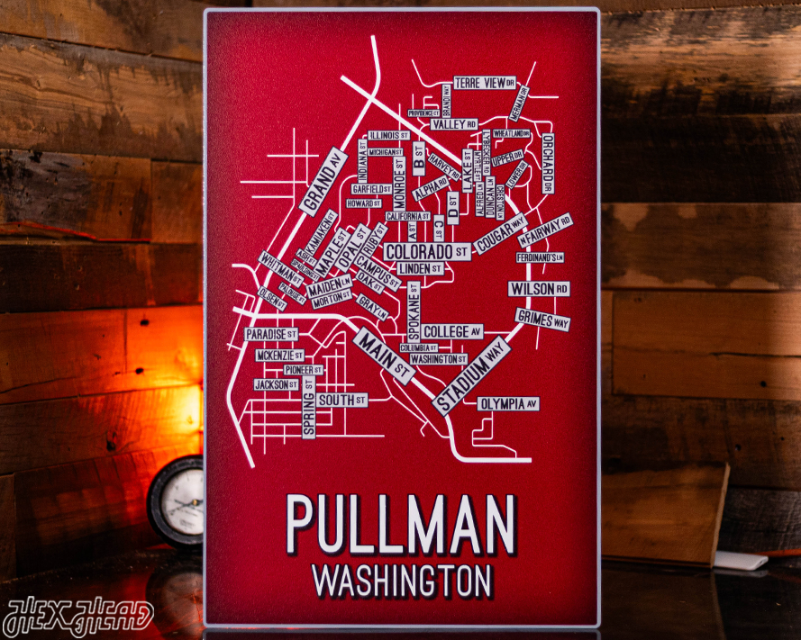 Pullman, Washington School Street Poster Single Layer Metal Wall Art