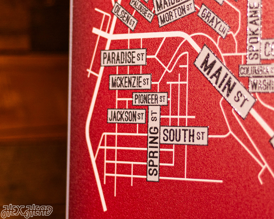 Pullman, Washington School Street Poster Single Layer Metal Wall Art