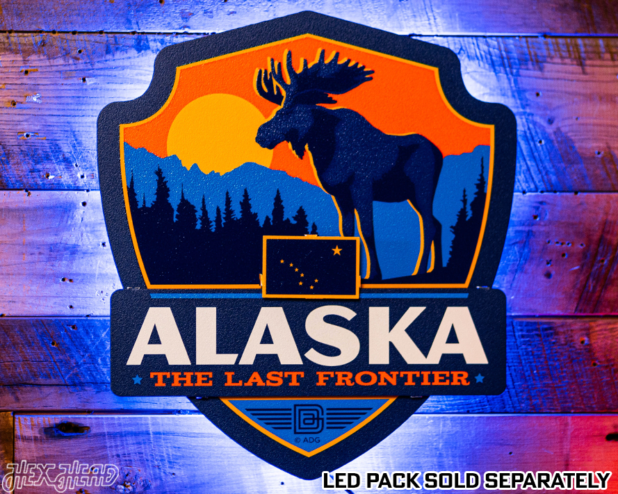 Alaska State Badge 3D Metal Wall Art