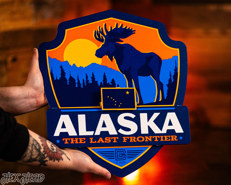 Alaska State Badge 3D Metal Wall Art