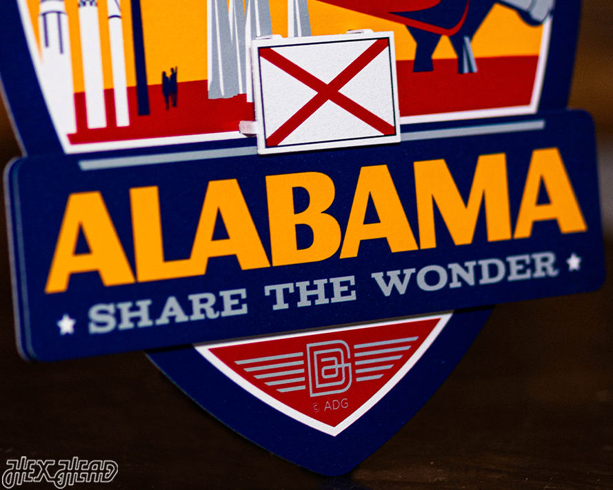 Alabama State Badge 3D Metal Wall Art