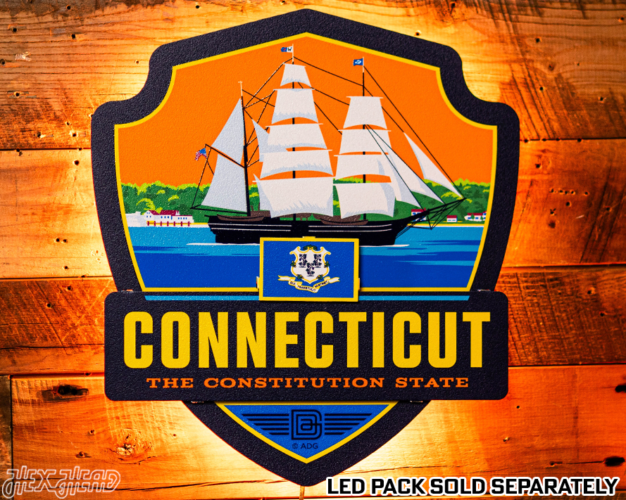 Connecticut State Badge 3D Metal Wall Art