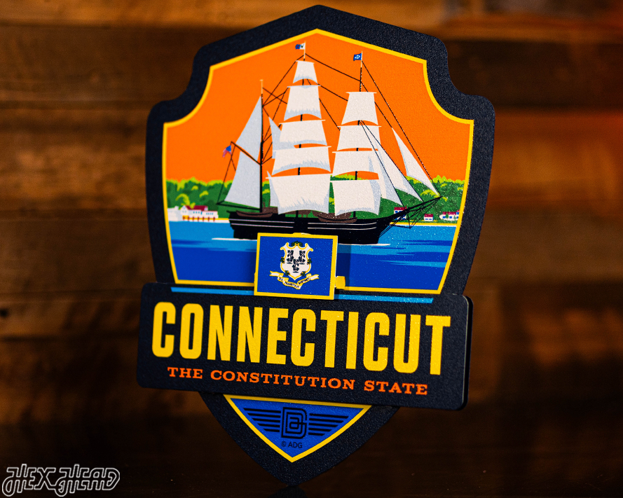 Connecticut State Badge 3D Metal Wall Art