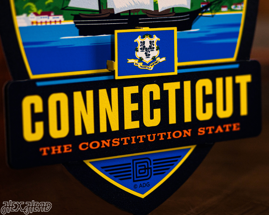 Connecticut State Badge 3D Metal Wall Art