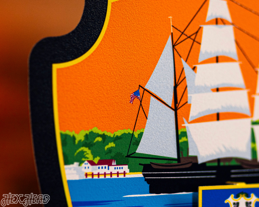 Connecticut State Badge 3D Metal Wall Art