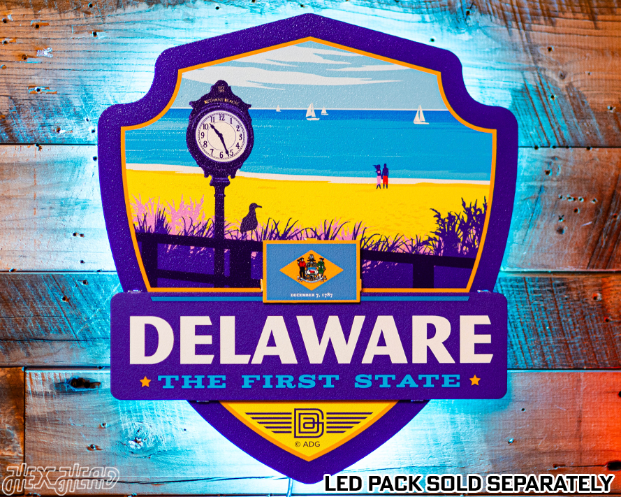 Delaware State Badge 3D Metal Wall Art