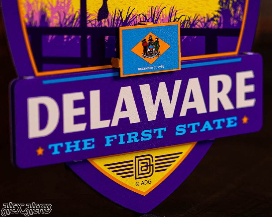 Delaware State Badge 3D Metal Wall Art