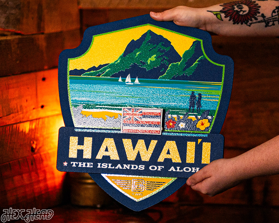 Hawaii State Badge 3D Metal Wall Art