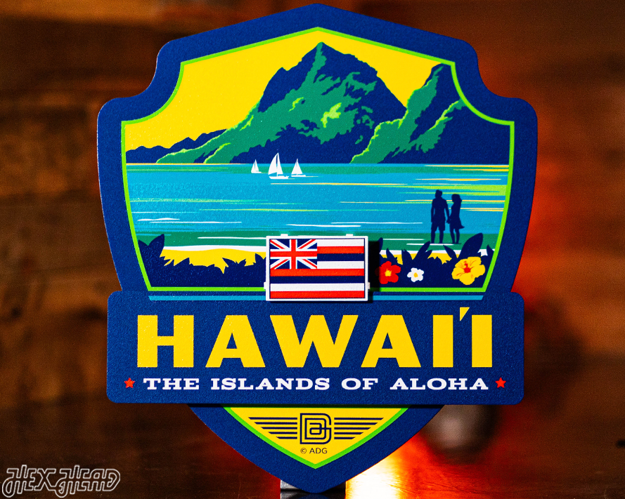 Hawaii State Badge 3D Metal Wall Art