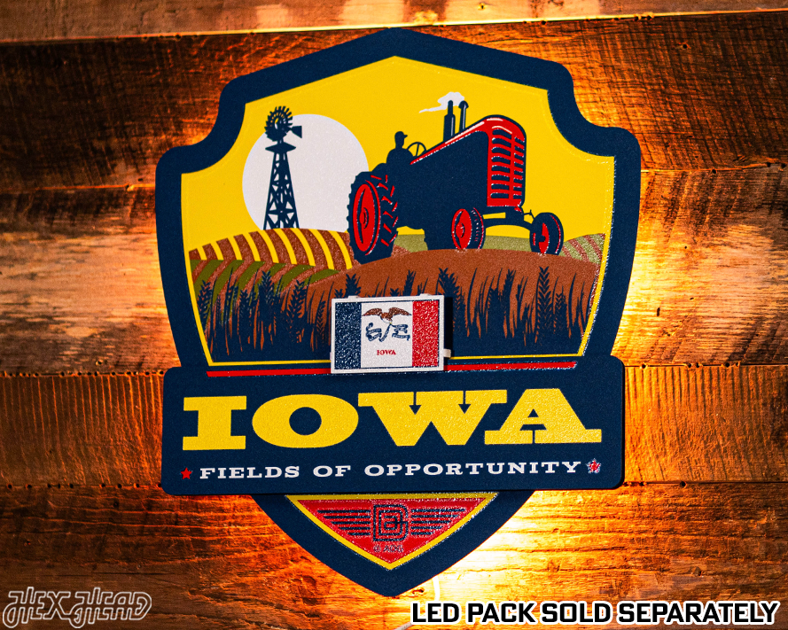 Iowa State Badge 3D Metal Wall Art