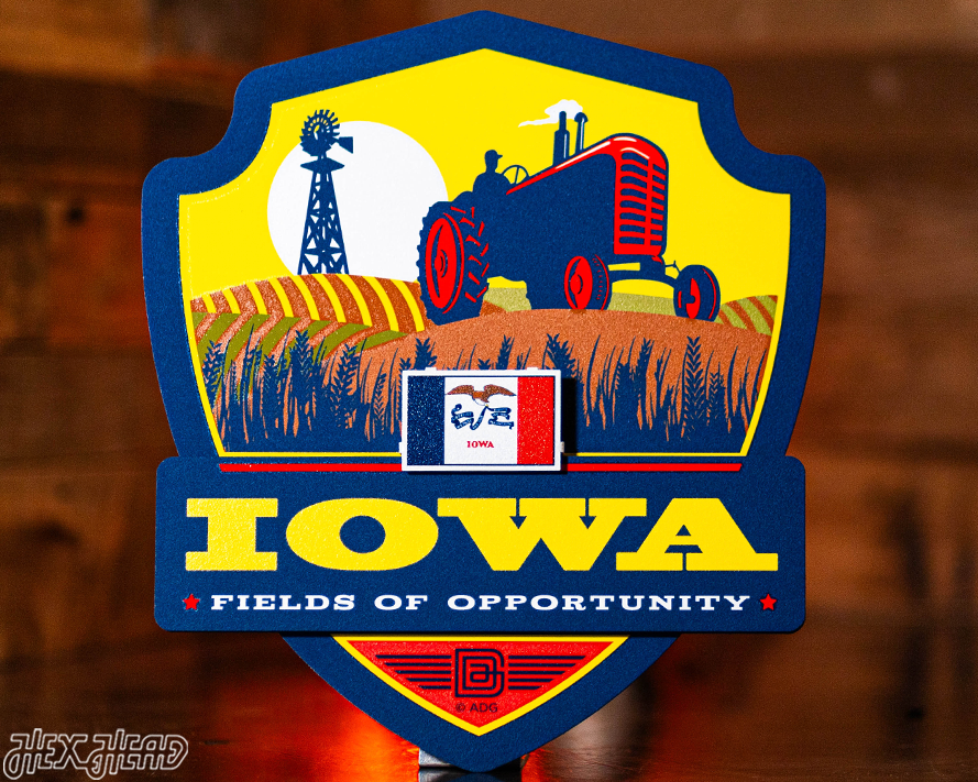 Iowa State Badge 3D Metal Wall Art