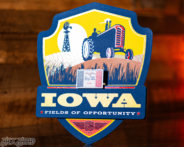 Iowa State Badge 3D Metal Wall Art
