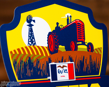 Iowa State Badge 3D Metal Wall Art