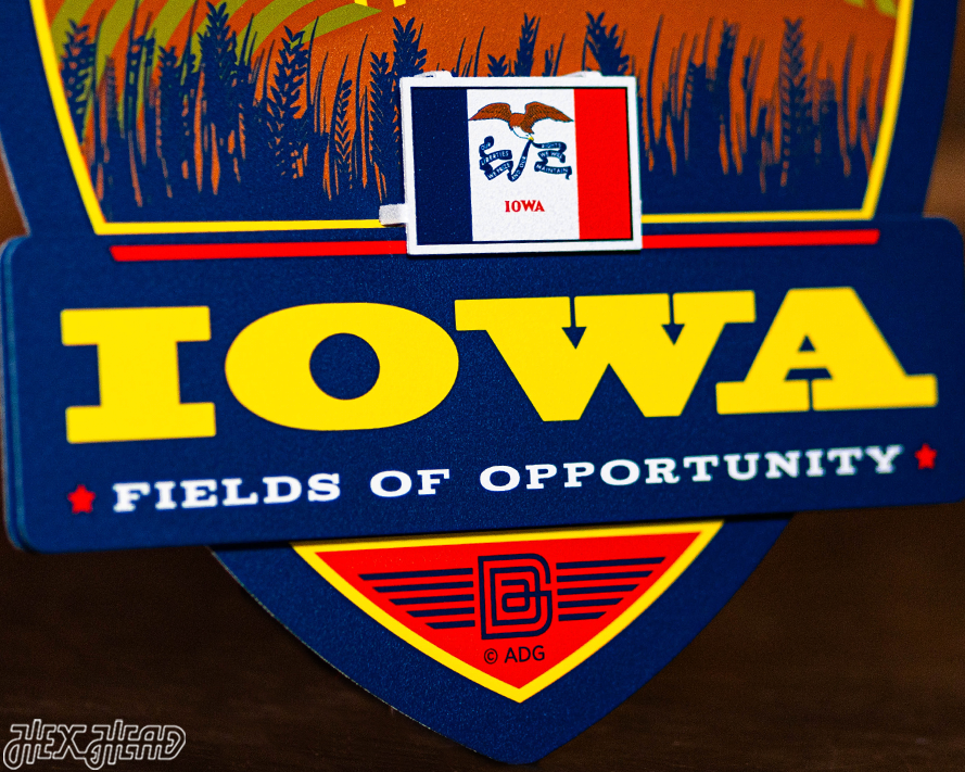 Iowa State Badge 3D Metal Wall Art