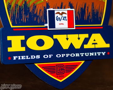 Iowa State Badge 3D Metal Wall Art