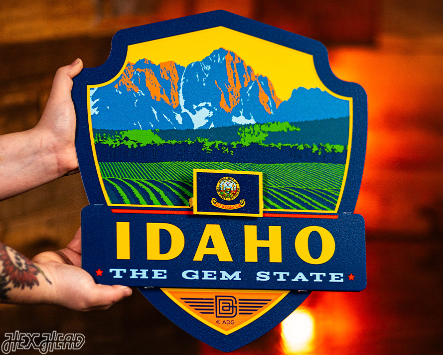 Idaho State Badge 3D Metal Wall Art