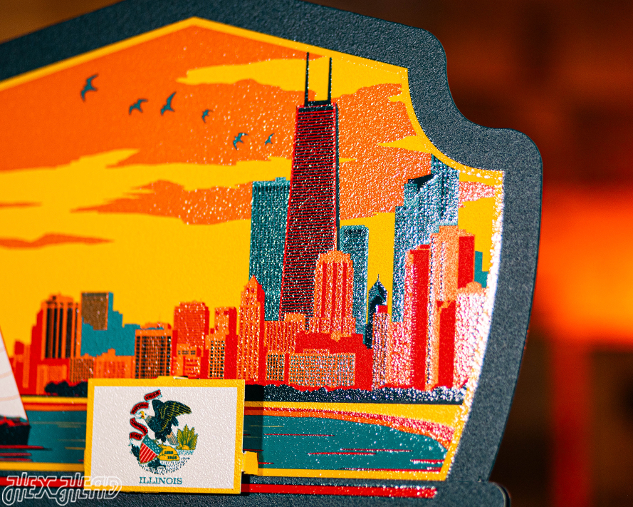Illinois State Badge 3D Metal Wall Art