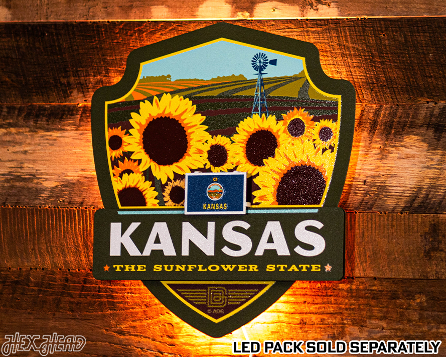 Kansas State Badge 3D Metal Wall Art