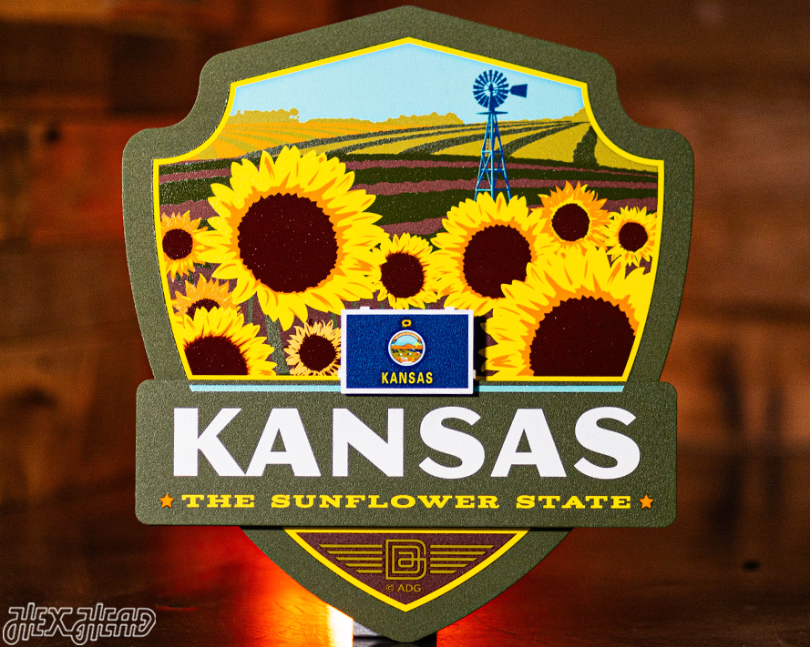 Kansas State Badge 3D Metal Wall Art