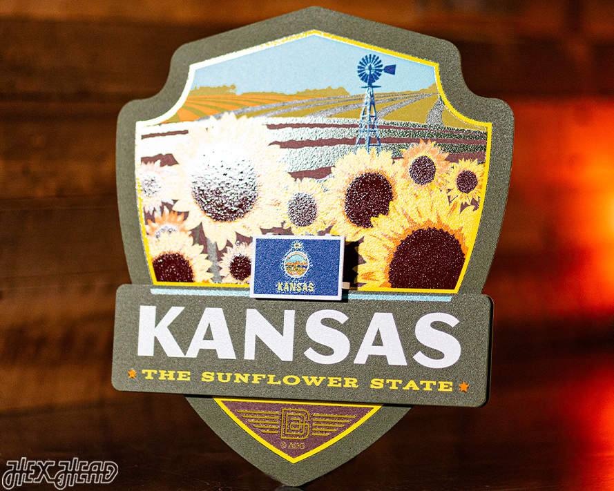 Kansas State Badge 3D Metal Wall Art