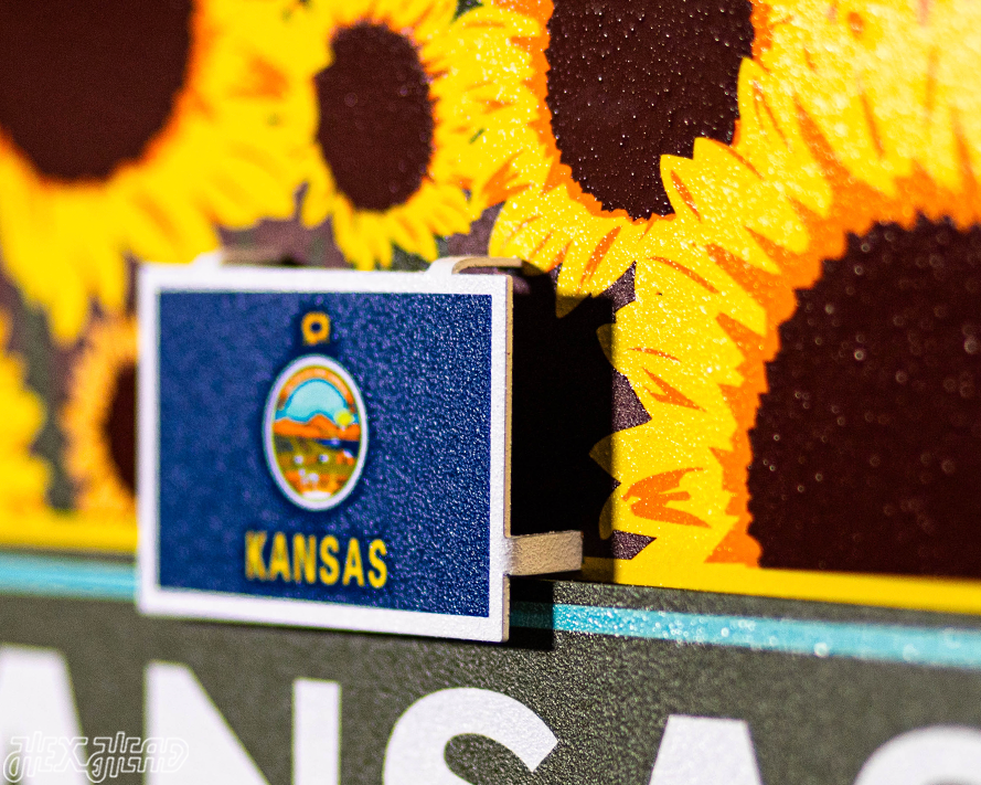 Kansas State Badge 3D Metal Wall Art