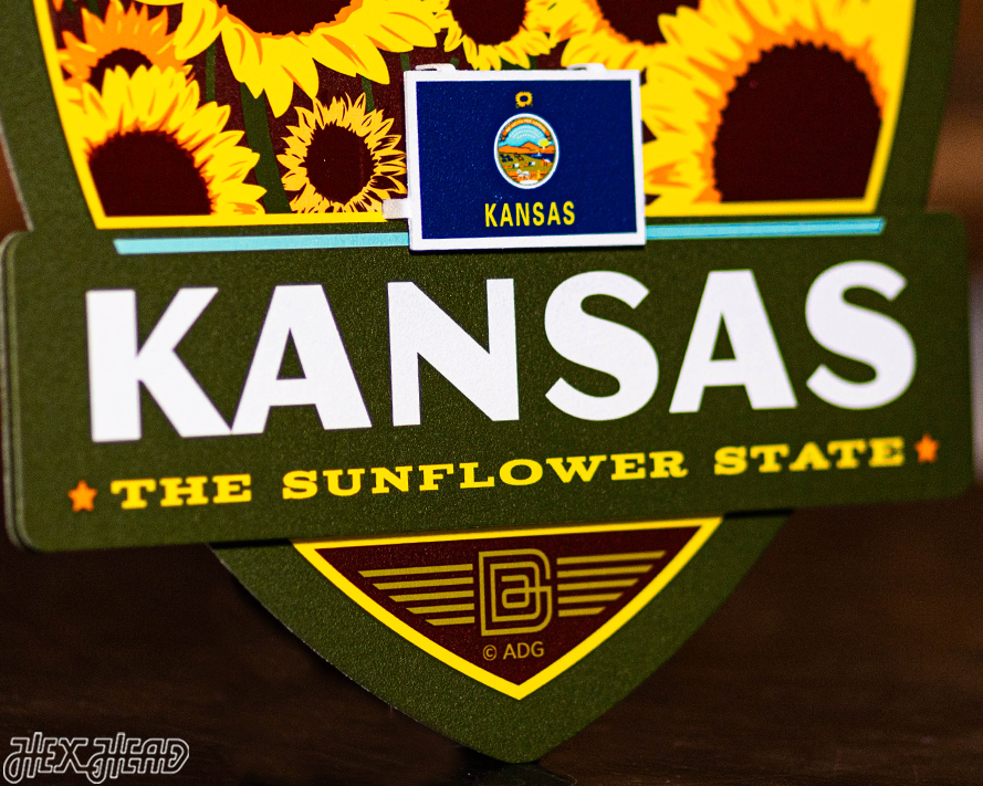 Kansas State Badge 3D Metal Wall Art