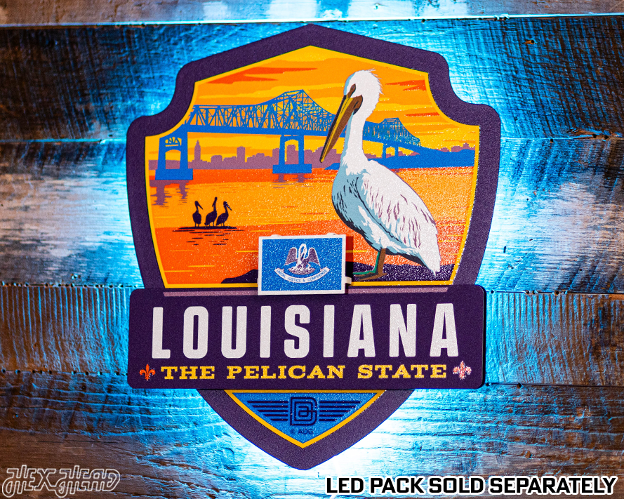 Louisiana State Badge 3D Metal Wall Art