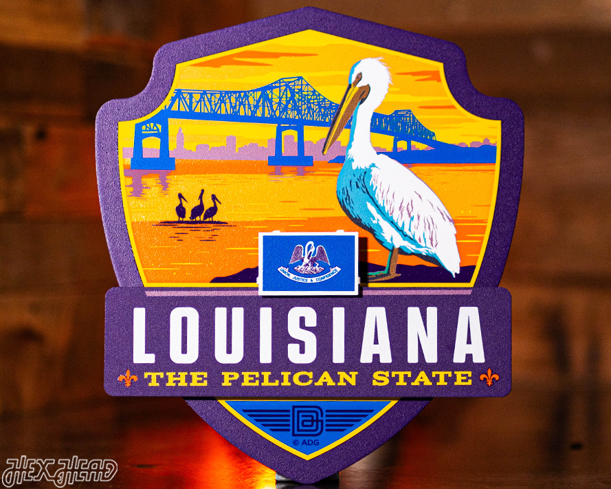 Louisiana State Badge 3D Metal Wall Art