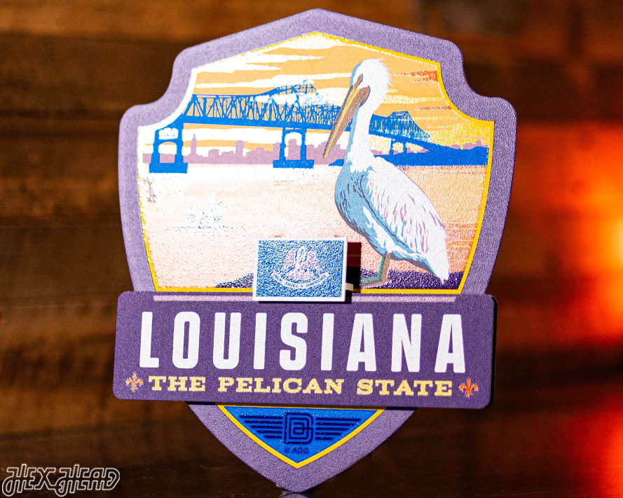 Louisiana State Badge 3D Metal Wall Art