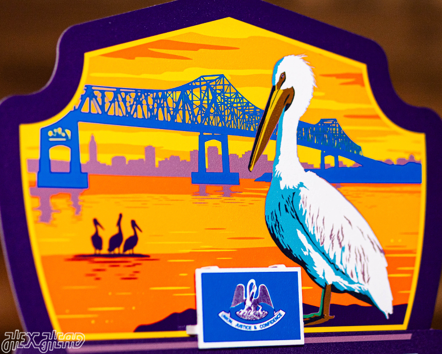 Louisiana State Badge 3D Metal Wall Art
