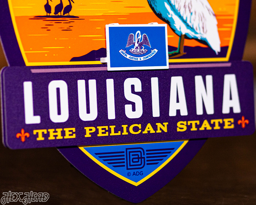 Louisiana State Badge 3D Metal Wall Art