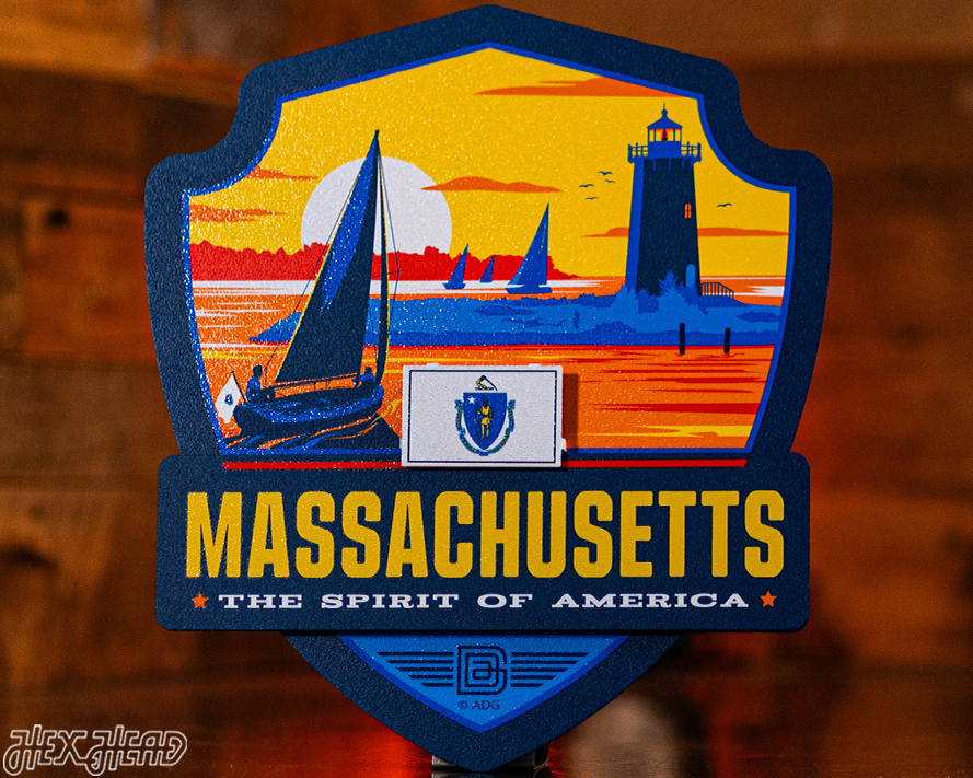 Massachusetts State Badge 3D Metal Wall Art