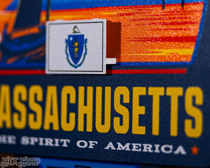 Massachusetts State Badge 3D Metal Wall Art
