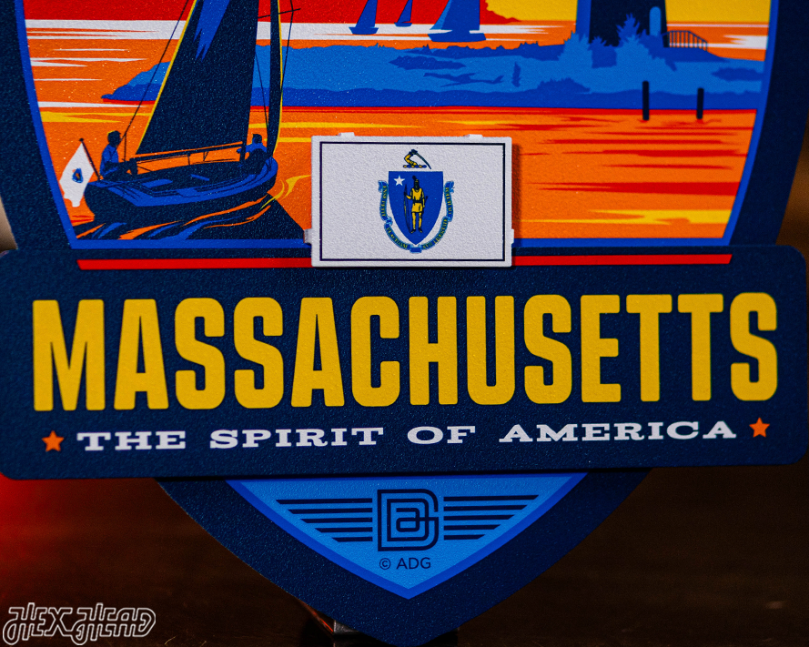 Massachusetts State Badge 3D Metal Wall Art