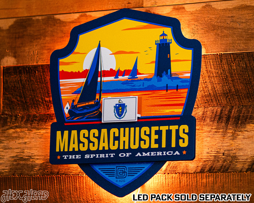 Massachusetts State Badge 3D Metal Wall Art