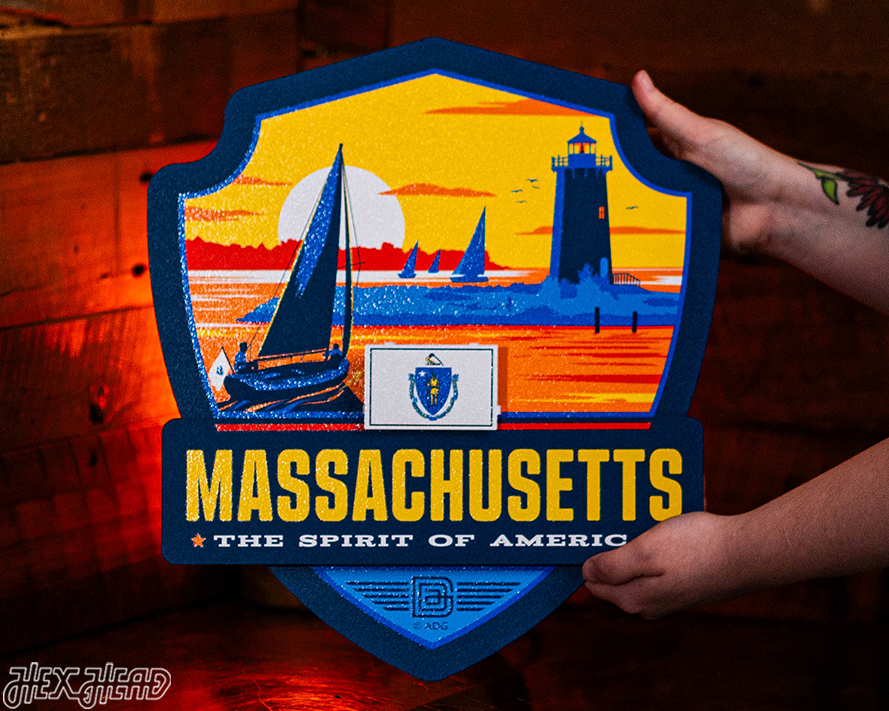 Massachusetts State Badge 3D Metal Wall Art