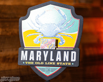 Maryland State Badge 3D Metal Wall Art