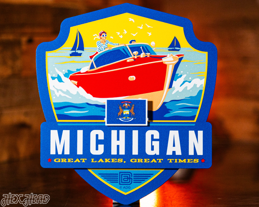 Michigan State Badge 3D Metal Wall Art