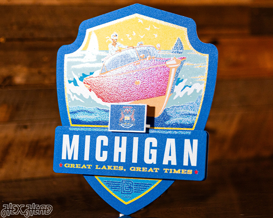Michigan State Badge 3D Metal Wall Art