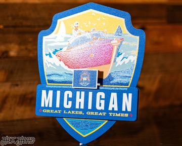 Michigan State Badge 3D Metal Wall Art