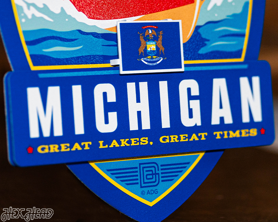 Michigan State Badge 3D Metal Wall Art