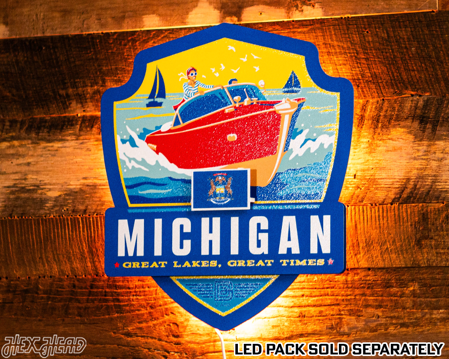 Michigan State Badge 3D Metal Wall Art