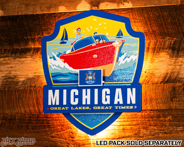 Michigan State Badge 3D Metal Wall Art