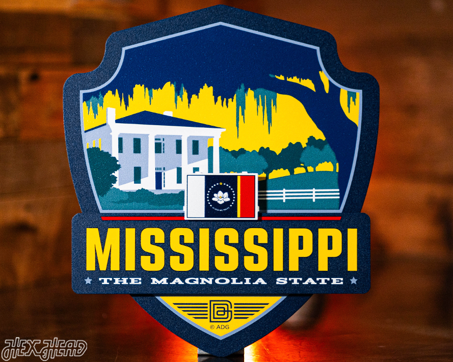 Mississippi State Badge 3D Metal Wall Art