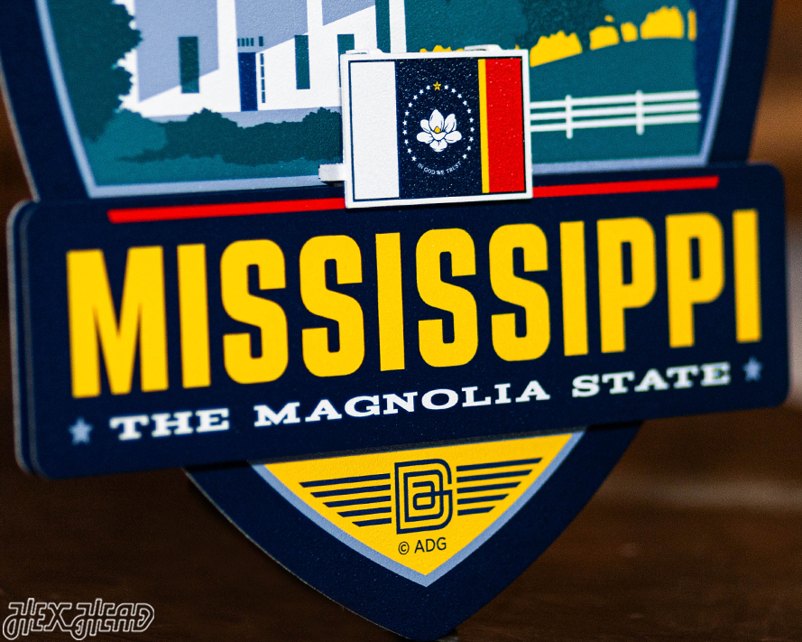 Mississippi State Badge 3D Metal Wall Art