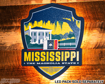 Mississippi State Badge 3D Metal Wall Art