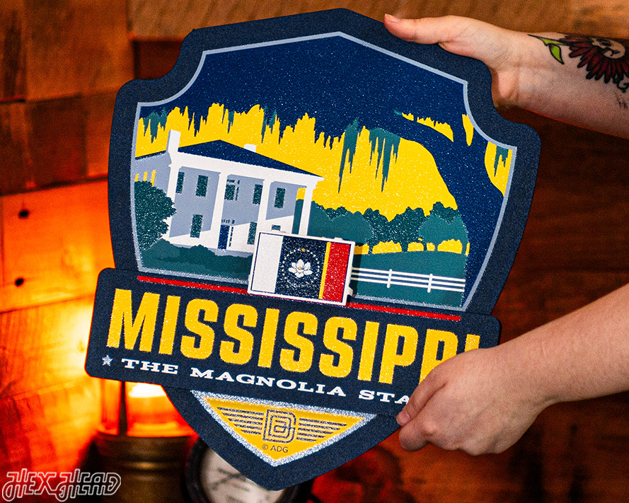 Mississippi State Badge 3D Metal Wall Art