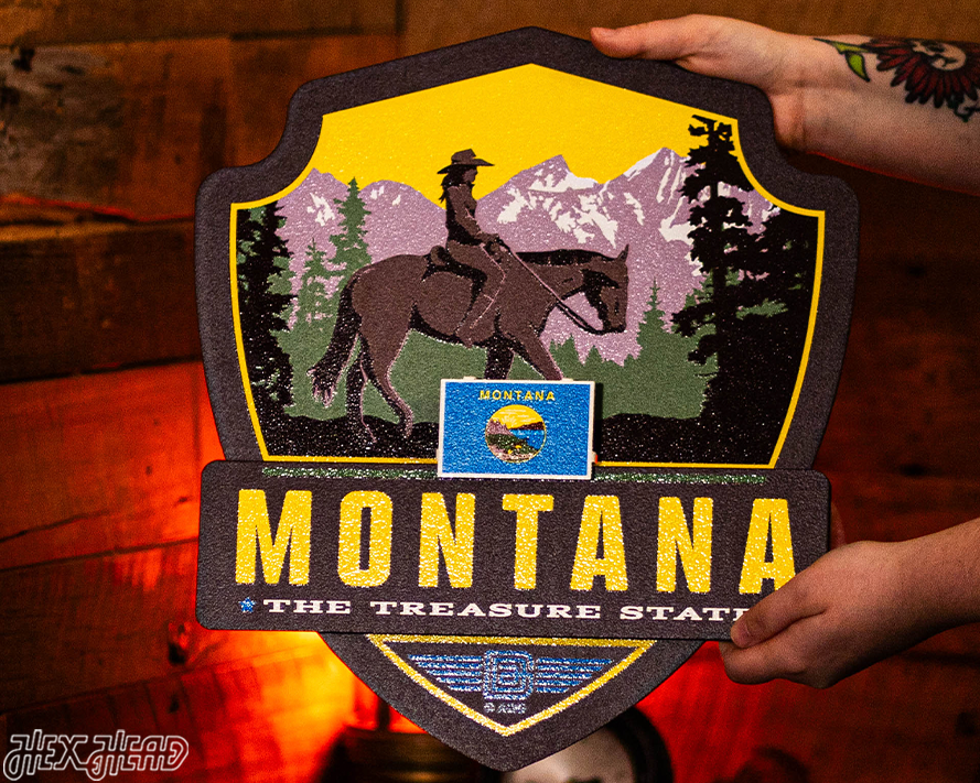 Montana State Badge 3D Metal Wall Art
