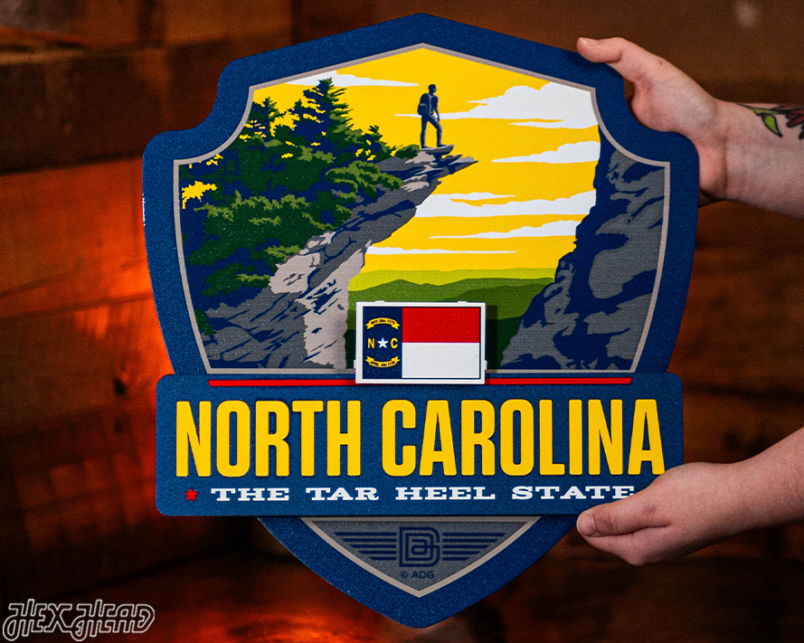North Carolina State Badge 3D Metal Wall Art